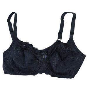 Dorina Philippa Unpadded Floral Lace Underwire Support Womens Bra 40C NWT Black